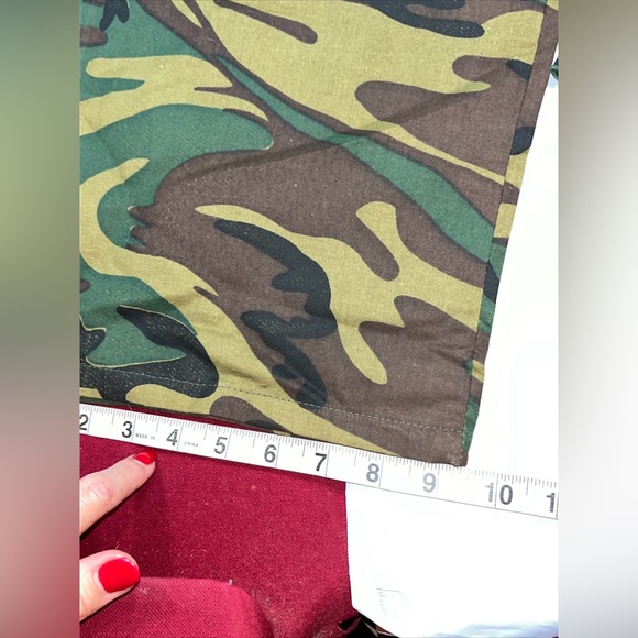 Green Tan Black CAMO Pants ARMY Camouflage Adjustable Waist USA Cotton Mens MED - Picture 7 of 15